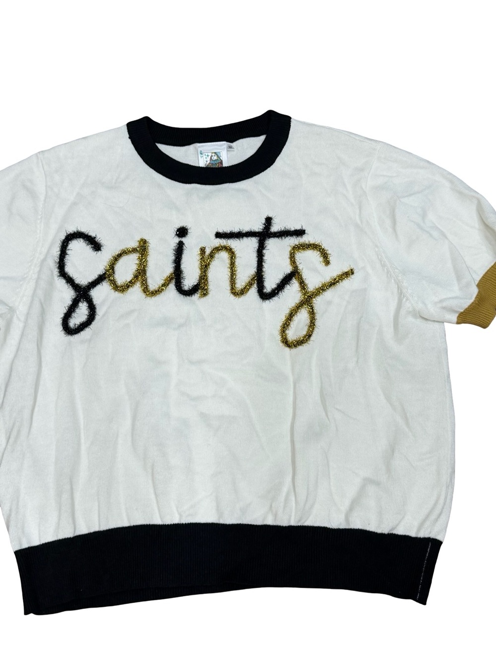 β¨ Queen of Sparkles New Orleans Saints Sequin Embellished Top Size Medium - Picture 4 of 9